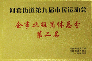 河套街道第九屆市民運(yùn)動(dòng)會企事業(yè)組團(tuán)體總分第二名